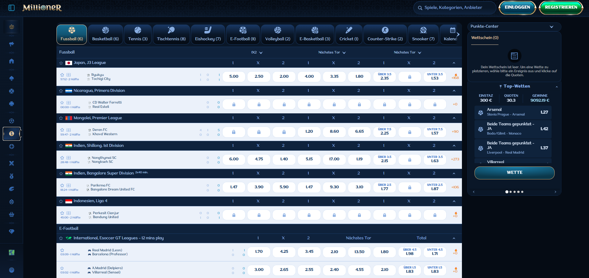 Millioner Casino Live Wetten