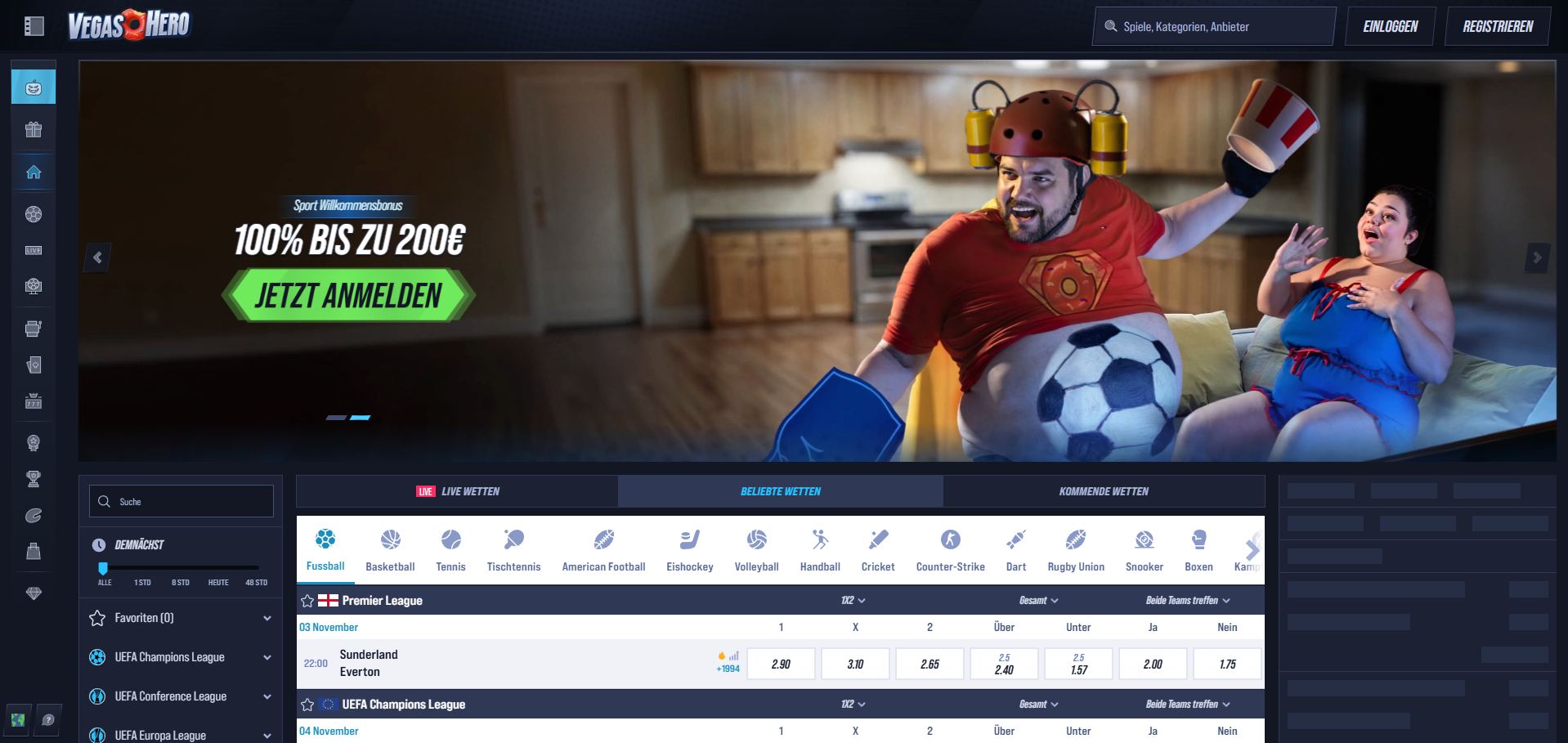 VegasHero Casino Sportbonus